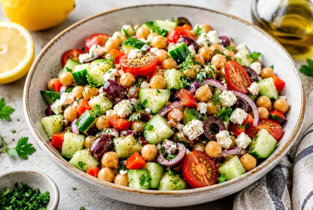 Mediterranean Chickpea Cucumber Salad