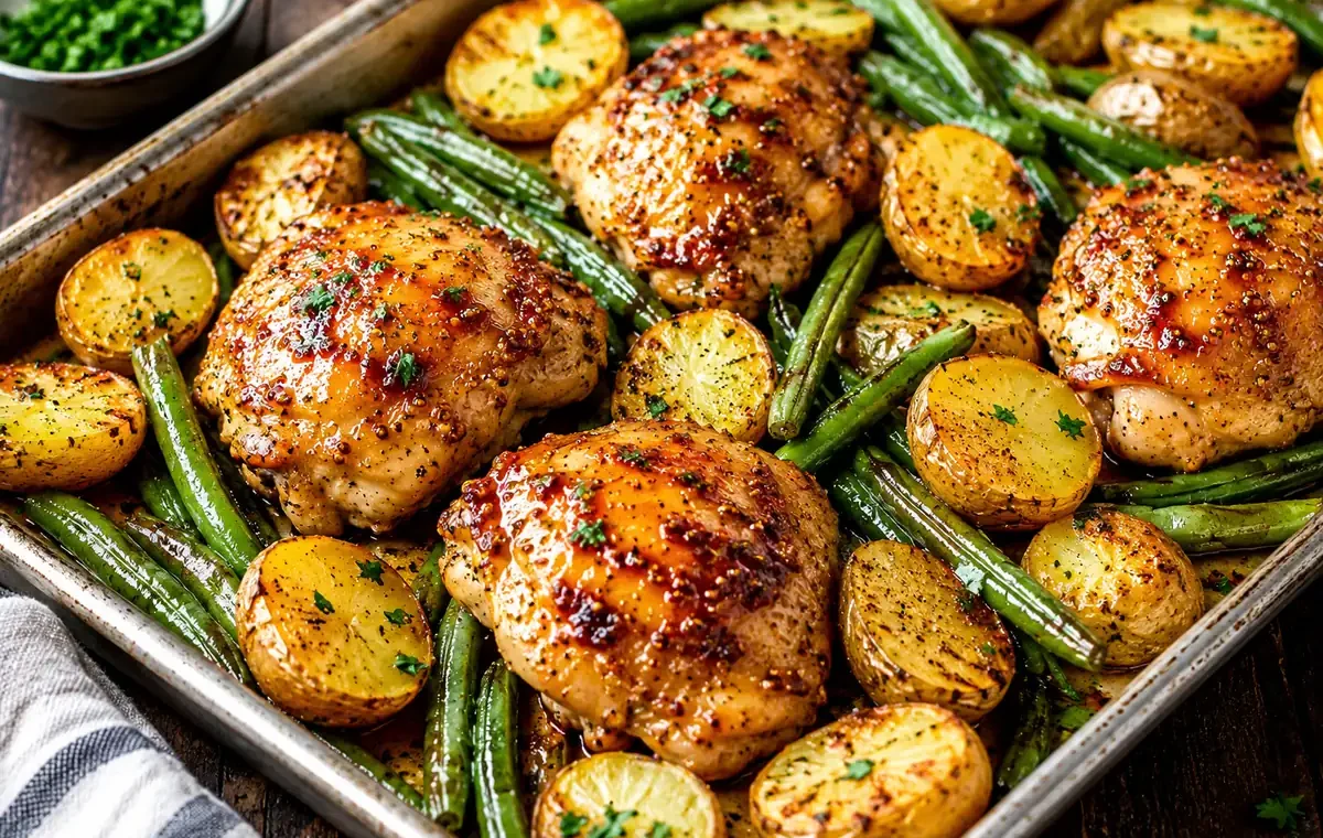 Sheet Pan Honey Mustard Chicken and Potatoes Sheet Pan Honey Mustard Chicken and Potatoes