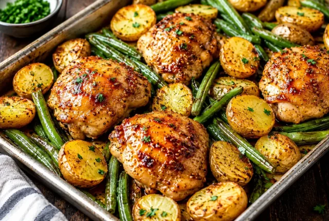 Sheet Pan Honey Mustard Chicken and Potatoes
